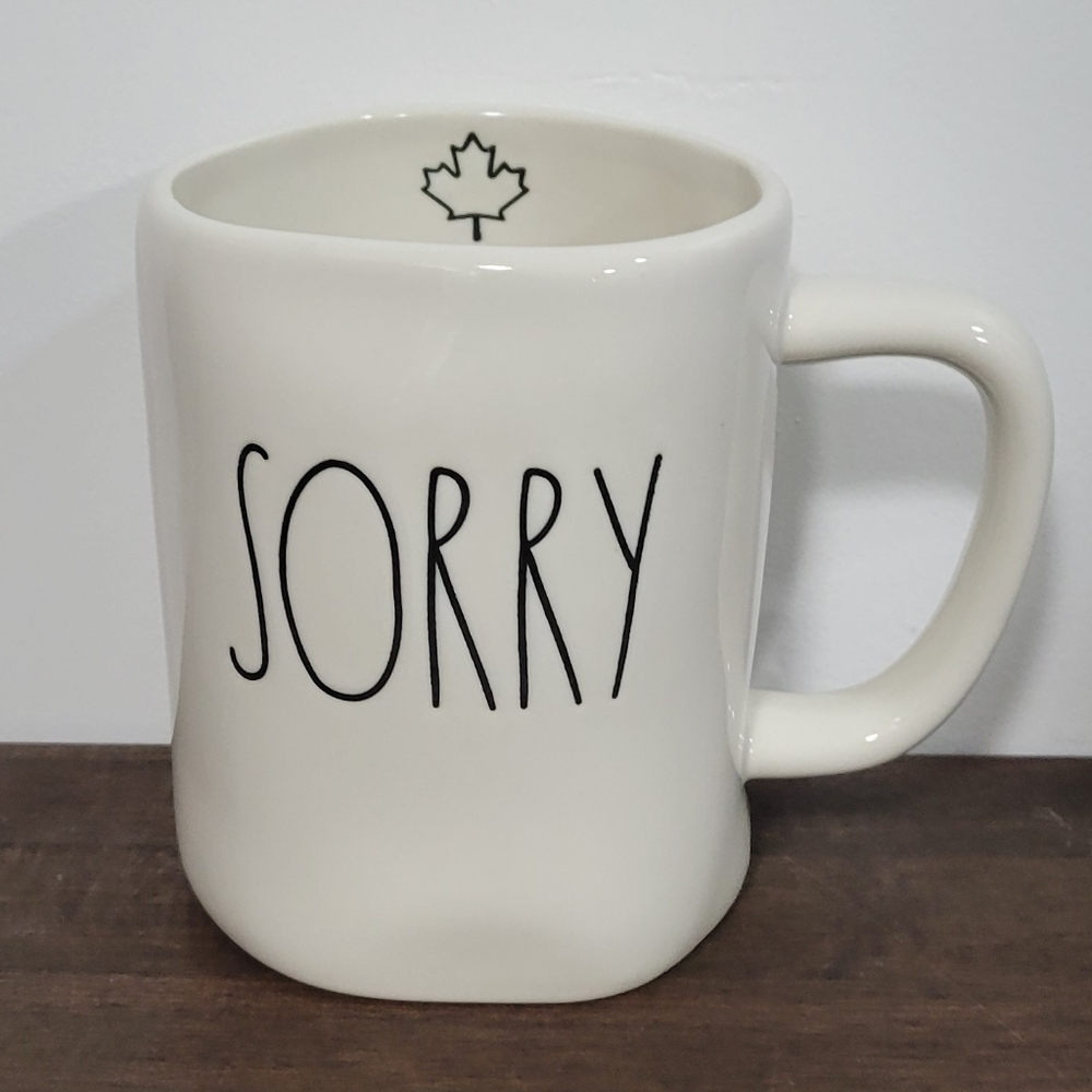 Rae Dunn Mug with 'Sorry' Print
